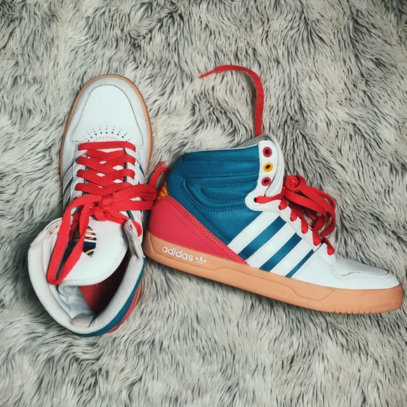 colorful high top adidas